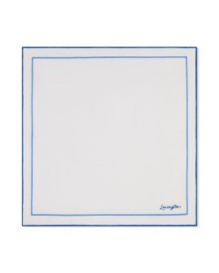 Serwetka Linen/cotton napkin with embroidery, white/blue  Lexington   