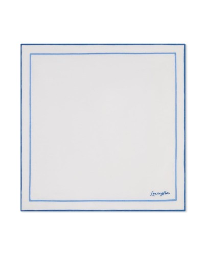 Serwetka Linen/cotton napkin with embroidery, white/blue  Lexington   