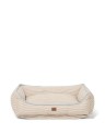 Legowisko dla psa Dog bed in striped organic cotton, beige/white Lexington