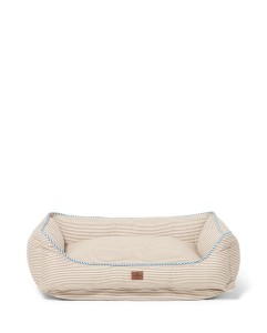 Legowisko dla psa Dog bed in striped organic cotton, beige/white Lexington