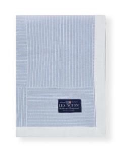 Narzuta Stripe checked organic cotton jacquard bedspread, blue/white  Lexington 160x240