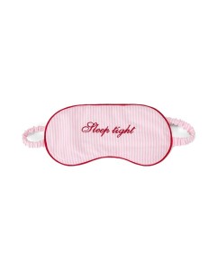 Opaska do spania Pinstriped organic cotton sleep mask, pink/white Lexington 