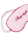 Opaska do spania Pinstriped organic cotton sleep mask, pink/white Lexington