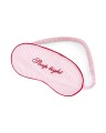 Opaska do spania Pinstriped organic cotton sleep mask, pink/white Lexington