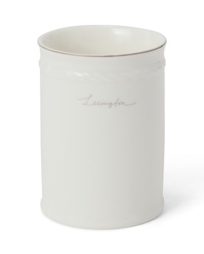 Pojemnik Lexington porcelain toothbrush mug, white/beige  Lexington