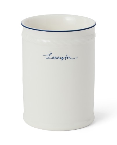 Pojemnik Lexington porcelain toothbrush mug,  white/blue  Lexington 