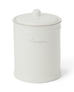 Pojemnik na waciki  porcelain cotton pad holder, white/beige  Lexington 