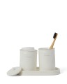 Pojemnik na waciki  porcelain cotton pad holder, white/beige  Lexington