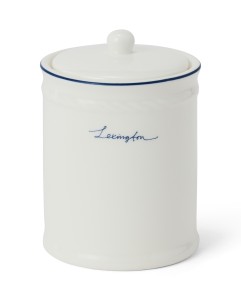 Pojemnik na waciki  porcelain cotton pad holder, white/blue Lexington