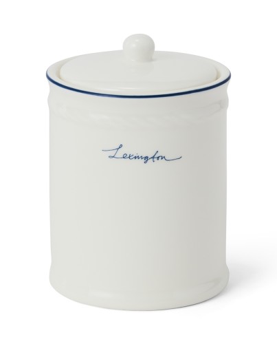 Pojemnik na waciki  porcelain cotton pad holder, white/blue Lexington