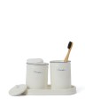 Pojemnik na waciki  porcelain cotton pad holder, white/blue Lexington