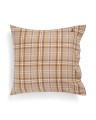Poszewka Checked cotton flannel pillowcase, fudge/beige/fig Lexington 40x40