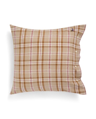 Poszewka Checked cotton flannel pillowcase, fudge/beige/fig Lexington 40x40 