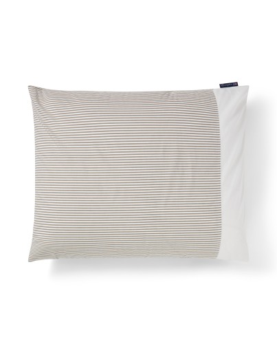 Poszewka Striped cotton percale  olive/white Lexington 50x70