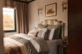 Zestaw pościeli Striped cotton percale bed set, olive/white 200x200/ 50x70x2
