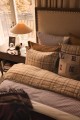 Zestaw pościeli Striped cotton percale bed set, fig/white 150x210/50x70