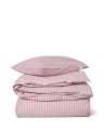 Zestaw pościeli Striped cotton percale bed set, fig/white 200x200/ 50x70 x2
