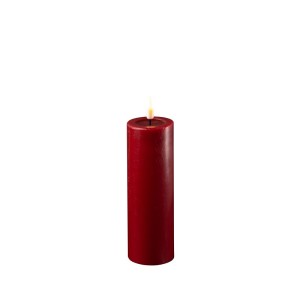 Świeca LED Block D: 5x15cm  Bordo 