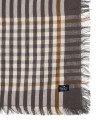 Serwetka Checked linen/cotton napkin with fringes, gray/fudge Lexington