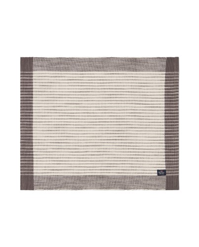 Podkładka Striped organic cotton rib placemat, dark gray/white Lexington 40x50 