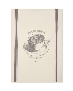 Ręcznik kuchenny Fresh brew printed organic cotton kitchen towel Lexington  off white /dk. gray