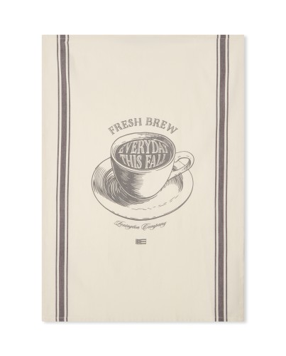Ręcznik kuchenny Fresh brew printed organic cotton kitchen towel Lexington  off white /dk. gray