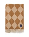 Pled Argyle recycled wool throw, fudge/white  Lexington
