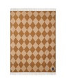Pled Argyle recycled wool throw, fudge/white  Lexington