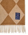 Pled Argyle recycled wool throw, fudge/white  Lexington