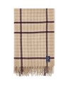 Pled Checked recycled wool throw, beige/fig  Lexington