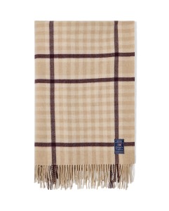 Pled Checked recycled wool throw, beige/fig  Lexington   