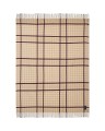 Pled Checked recycled wool throw, beige/fig  Lexington