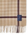 Pled Checked recycled wool throw, beige/fig  Lexington