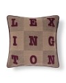 Poszewka Letter patch tweed organic cotton pillow cover, beige/fig Lexington 50x50