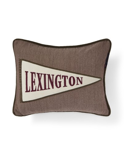 Poduszka Flag logo organic cotton tweed pillow beige Lexington 40x30    