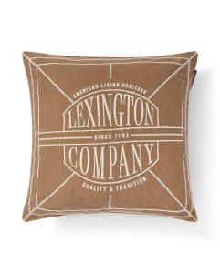Poszewka Logo washed organic cotton  fudge Lexington 50x50