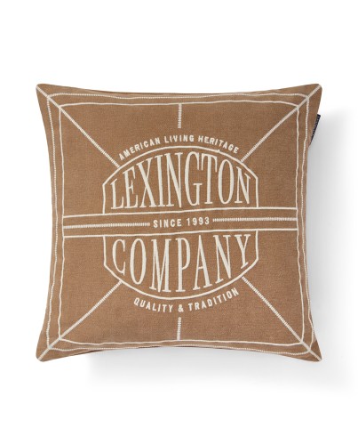 Poszewka Logo washed organic cotton  fudge Lexington 50x50
