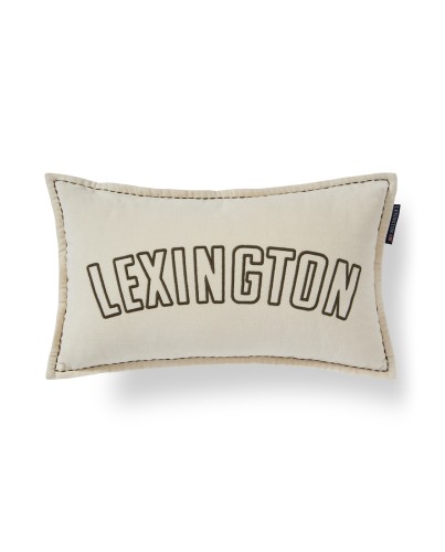 Poduszka Logo organic cotton velvet light beige Lexington 30x50
