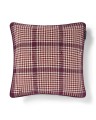 PoszewkaChecked recycled cotton pillow cover, fig/wine/beige Lexington 50x50