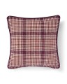 PoszewkaChecked recycled cotton pillow cover, fig/wine/beige Lexington 50x50
