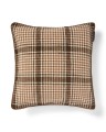 Poszewka Checked recycled cotton pillow cover, brown/fudge/beige Lexington 50x50