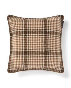 Poszewka Checked recycled cotton pillow cover, brown/fudge/beige Lexington 50x50 