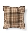 Poszewka Checked recycled cotton pillow cover, brown/fudge/beige Lexington 50x50
