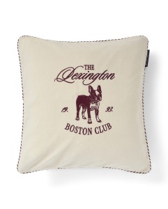 Poszewka Boston club organic cotton velvet pillow cover, beige/fig Lexington 50x50  