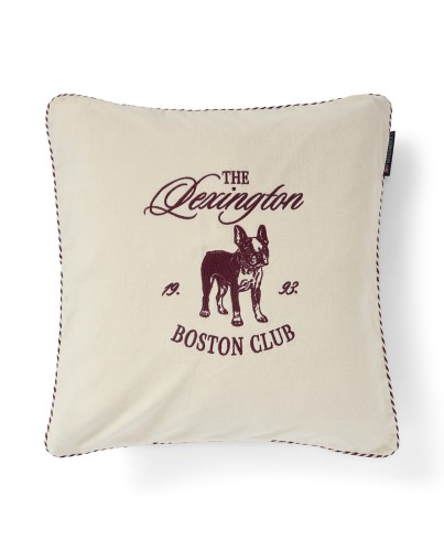 Poszewka Boston club organic cotton velvet pillow cover, beige/fig Lexington 50x50  