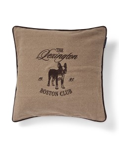Poszewka Boston club organic cotton tweed pillow cover, beige/brown Lexington 50x50    