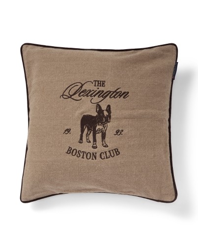 Poszewka Boston club organic cotton tweed pillow cover, beige/brown Lexington 50x50    