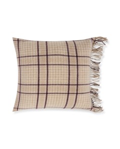 Poszewka Checked recycled wool pillow cover, beige/fig Lexington 50x50  
