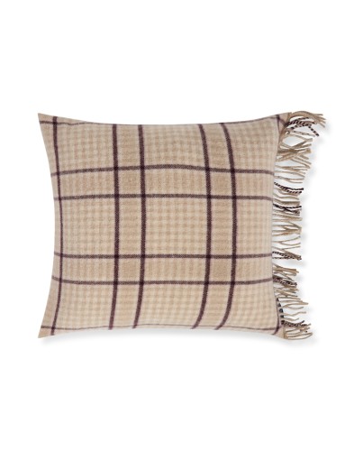 Poszewka Checked recycled wool pillow cover, beige/fig Lexington 50x50  