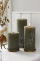 Świeca Rustic candle olive green Ib Laursen  Ø9,6 cm H:15